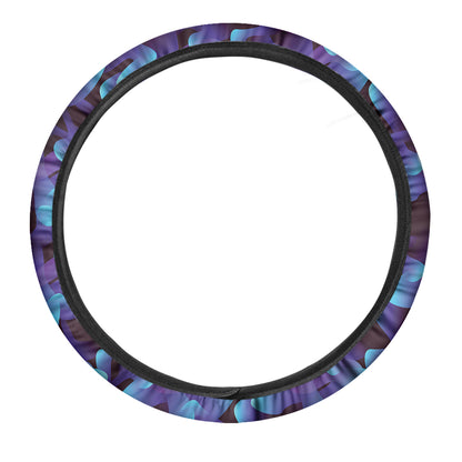 Blue Abstract Spirit Print Car Steering Wheel Cover