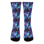 Blue Abstract Spirit Print Crew Socks