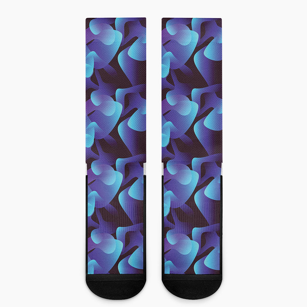 Blue Abstract Spirit Print Crew Socks