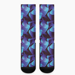 Blue Abstract Spirit Print Crew Socks