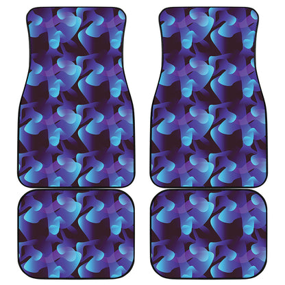 Blue Abstract Spirit Print Front and Back Car Floor Mats