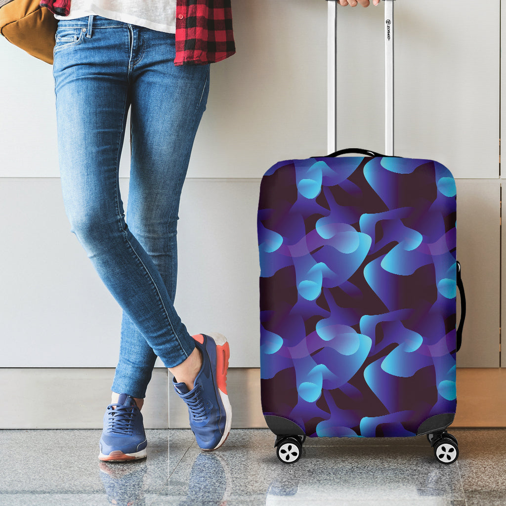 Blue Abstract Spirit Print Luggage Cover