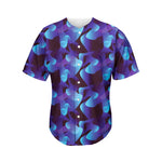 Blue Abstract Spirit Print Men's Baseball Jersey