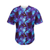 Blue Abstract Spirit Print Men's Baseball Jersey