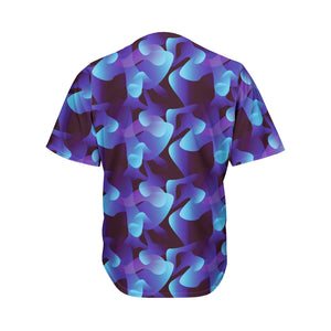 Blue Abstract Spirit Print Men's Baseball Jersey