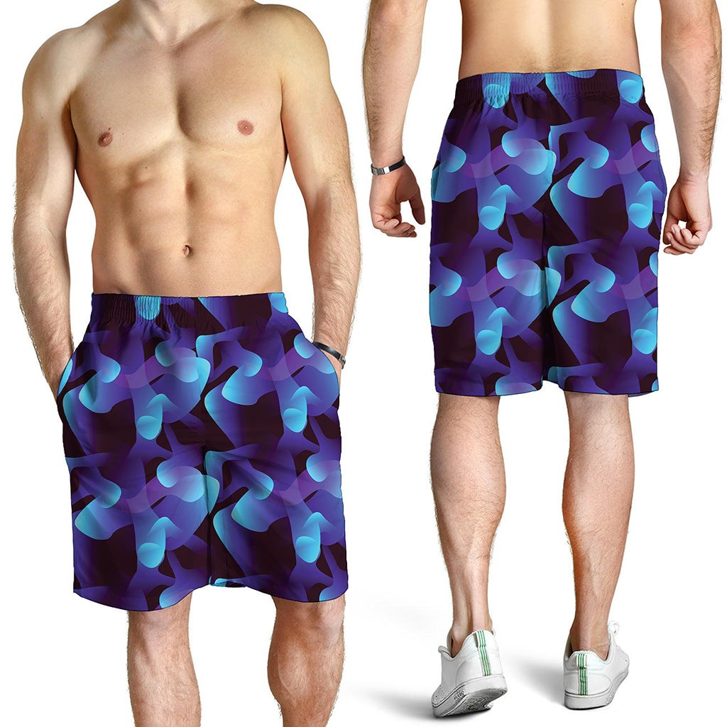 Blue Abstract Spirit Print Men's Shorts