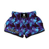 Blue Abstract Spirit Print Muay Thai Boxing Shorts