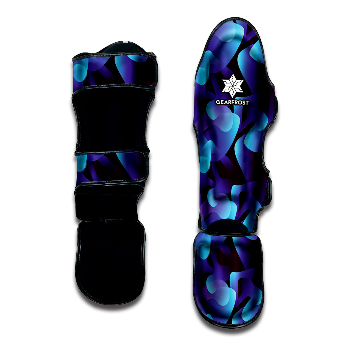 Blue Abstract Spirit Print Muay Thai Shin Guard