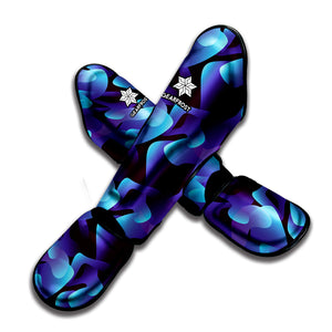 Blue Abstract Spirit Print Muay Thai Shin Guard