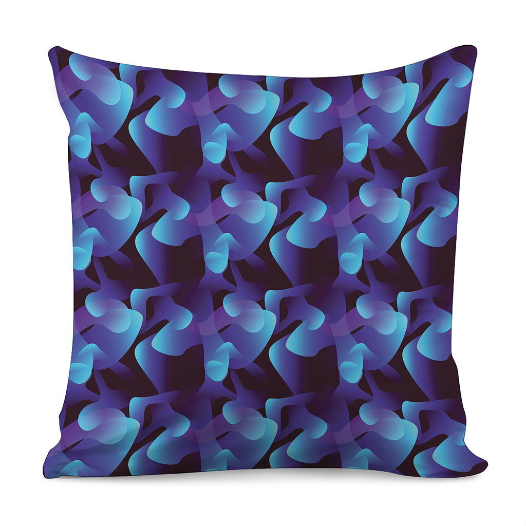Blue Abstract Spirit Print Pillow Cover