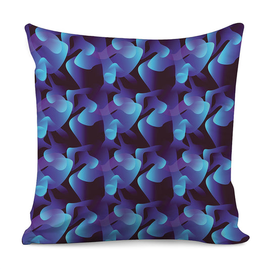 Blue Abstract Spirit Print Pillow Cover