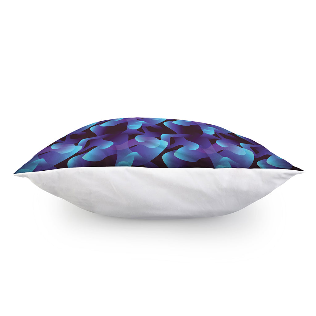 Blue Abstract Spirit Print Pillow Cover