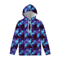 Blue Abstract Spirit Print Pullover Hoodie
