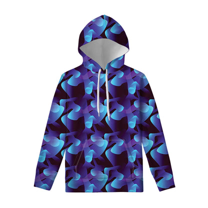 Blue Abstract Spirit Print Pullover Hoodie