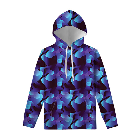 Blue Abstract Spirit Print Pullover Hoodie