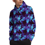 Blue Abstract Spirit Print Pullover Hoodie