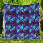 Blue Abstract Spirit Print Quilt