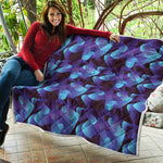 Blue Abstract Spirit Print Quilt