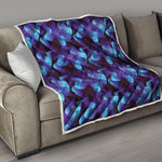 Blue Abstract Spirit Print Quilt