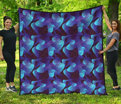 Blue Abstract Spirit Print Quilt