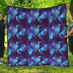 Blue Abstract Spirit Print Quilt