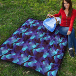 Blue Abstract Spirit Print Quilt