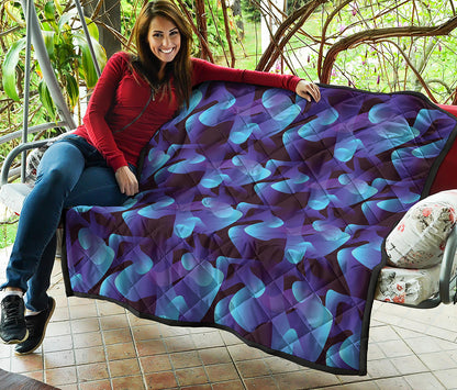 Blue Abstract Spirit Print Quilt