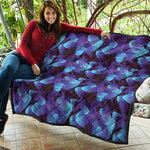 Blue Abstract Spirit Print Quilt