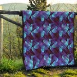Blue Abstract Spirit Print Quilt