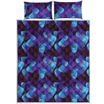 Blue Abstract Spirit Print Quilt Bed Set