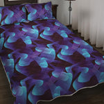 Blue Abstract Spirit Print Quilt Bed Set