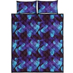 Blue Abstract Spirit Print Quilt Bed Set