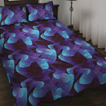 Blue Abstract Spirit Print Quilt Bed Set