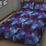 Blue Abstract Spirit Print Quilt Bed Set