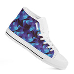 Blue Abstract Spirit Print White High Top Shoes
