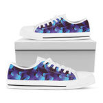 Blue Abstract Spirit Print White Low Top Shoes