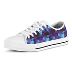 Blue Abstract Spirit Print White Low Top Shoes