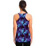 Blue Abstract Spirit Print Women's Racerback Tank Top