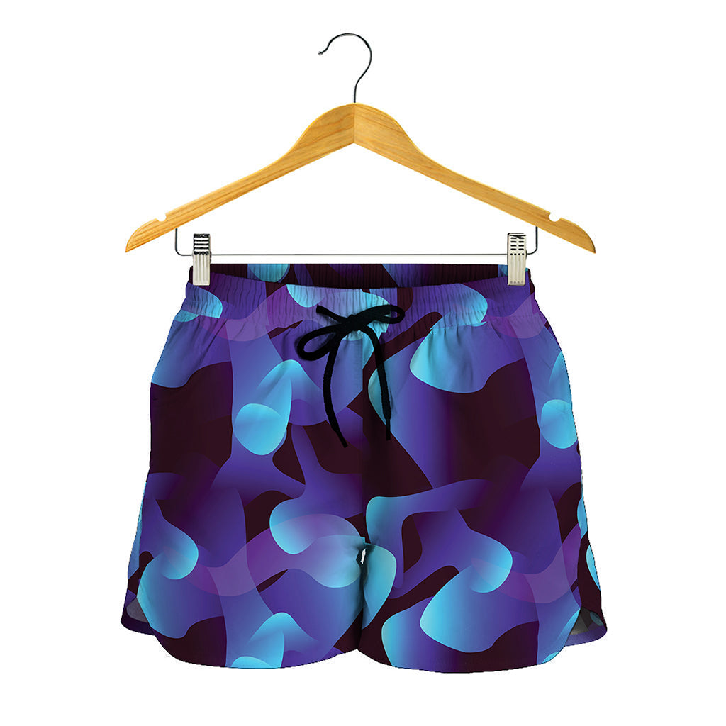 Blue Abstract Spirit Print Women's Shorts