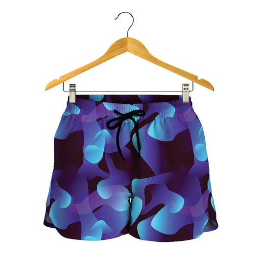Blue Abstract Spirit Print Women's Shorts