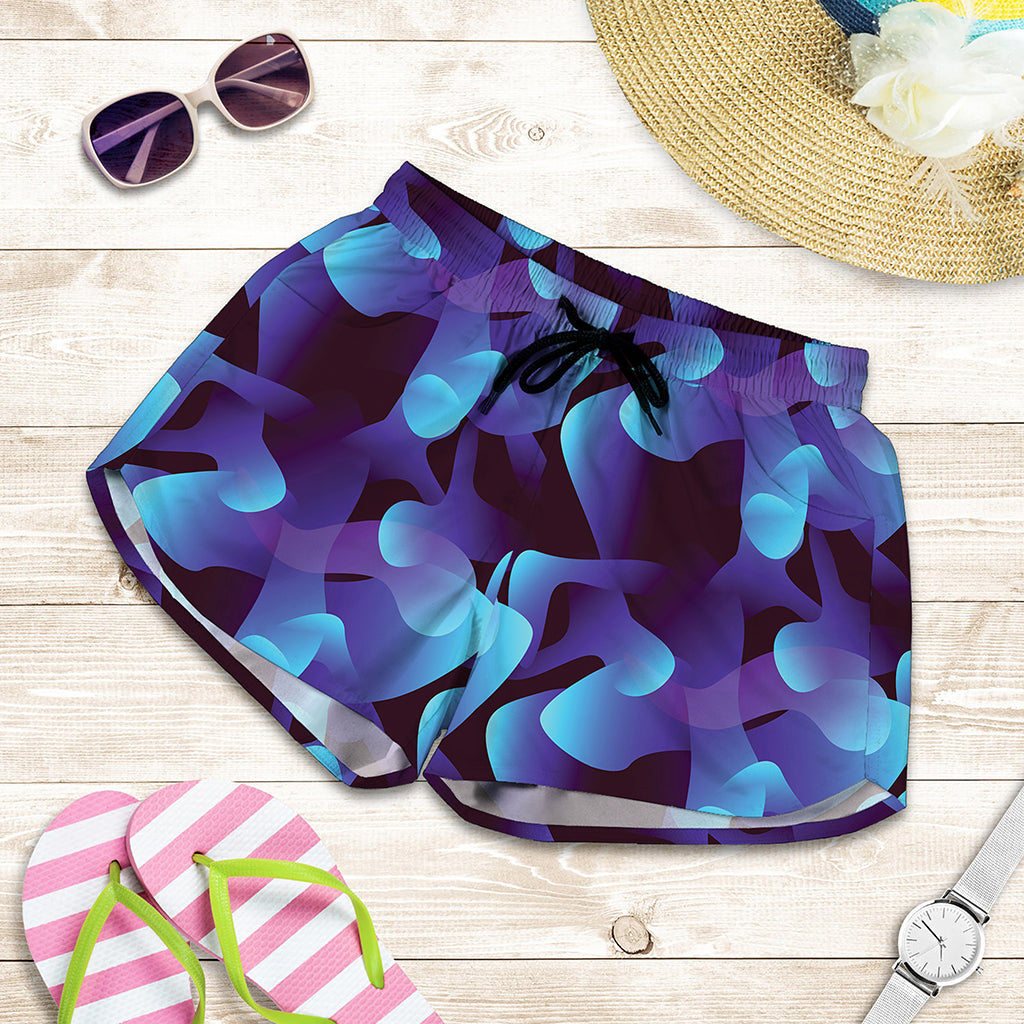 Blue Abstract Spirit Print Women's Shorts