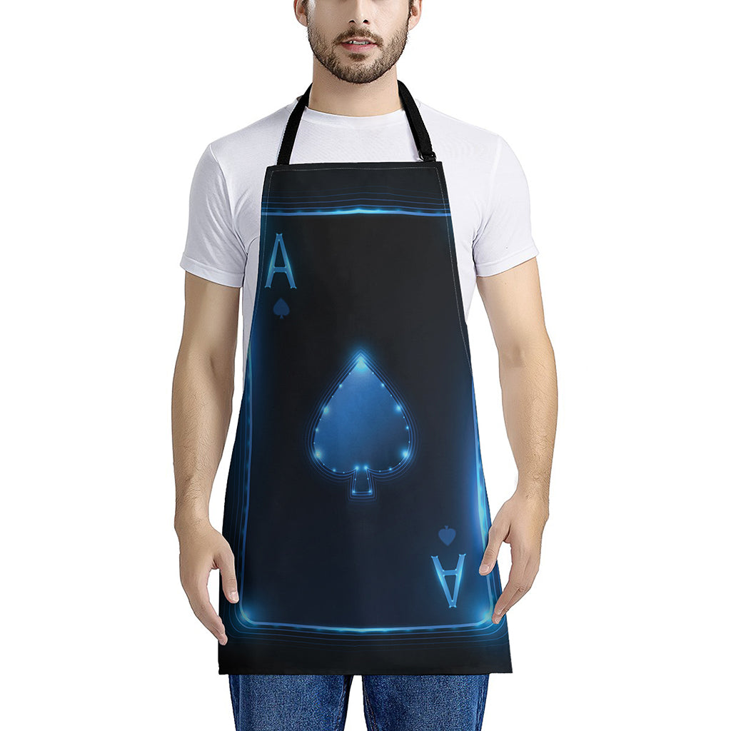 Blue Ace Card Print Apron