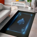 Blue Ace Card Print Area Rug