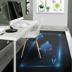 Blue Ace Card Print Area Rug