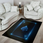 Blue Ace Card Print Area Rug