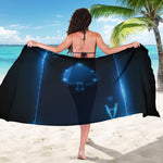 Blue Ace Card Print Beach Sarong Wrap