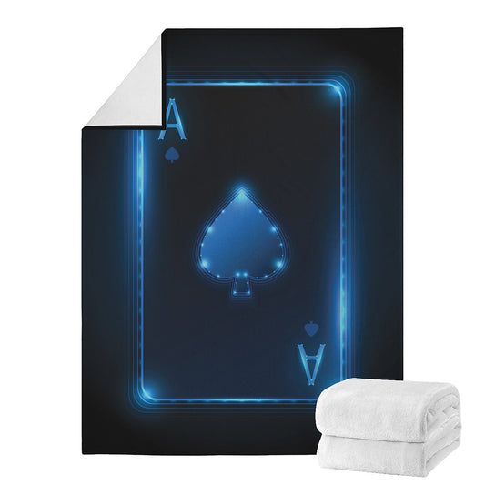 Blue Ace Card Print Blanket