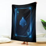 Blue Ace Card Print Blanket