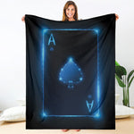 Blue Ace Card Print Blanket