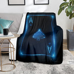 Blue Ace Card Print Blanket